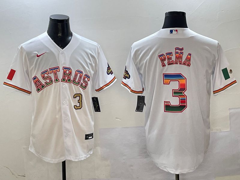 Men Houston Astros #3 Pena White Mexico 2025 Nike MLB Jersey style 4->houston astros->MLB Jersey